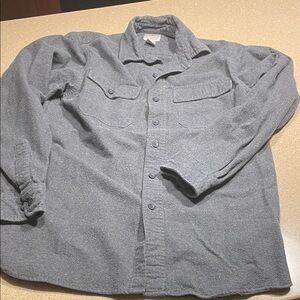 L.L. Bean Gray Traditional Fit Cotton Shirt